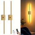 thumbnail image 1 of Apliques de pared iThird 80 cm LED recargables inalámbricos color dorado, set de 2, 1 of 9