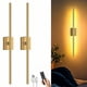 thumbnail image 1 of Apliques de pared iThird 80 cm LED recargables inalámbricos color dorado, set de 2, 1 of 9