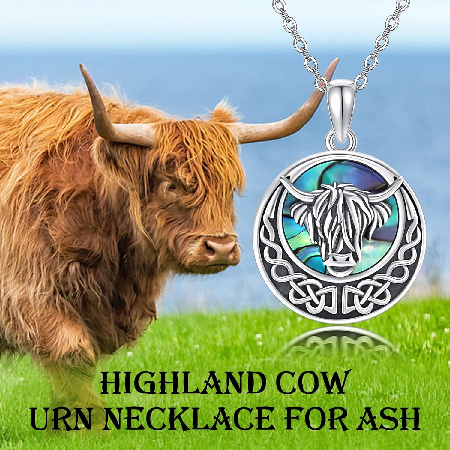 Urn Necklace 925 Sterling Silver Butterfly/Tree of Life/Highland Cow Urn Necklace for Ashes Cremation Jewelry for Women