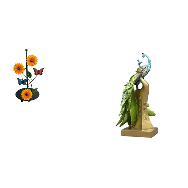 Soporte de papel higiénico,Porta toallas de papel de encimera,Figura de escritorio,Estante de estatua de pavo real para escritorio,decoración del hogar,Figura decorativa creativa para la