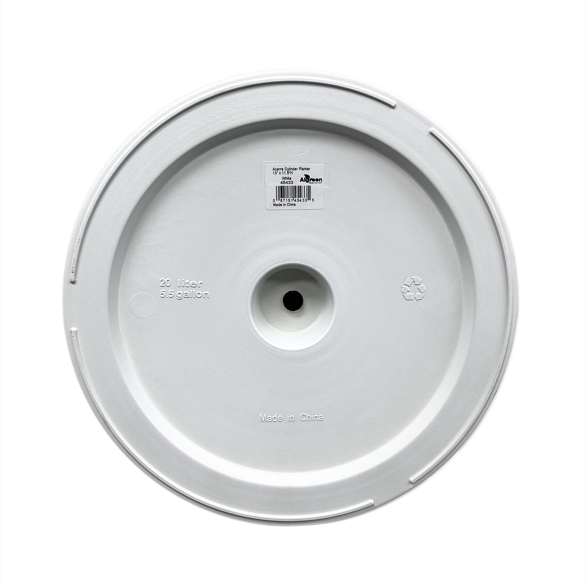 Acerra Cylinder Planter, 13" x 11.5"H White, 2 Pack