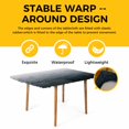 thumbnail image 4 of Grey Coastal Wave Table Cloths for 3 Foot Rectangle Tables, Summer Ocean Nautical Beach Ombre Patio Waterproof Elastic Fitted Tablecloths, Washable Rectangular Table Cover for Camping, 4 of 8