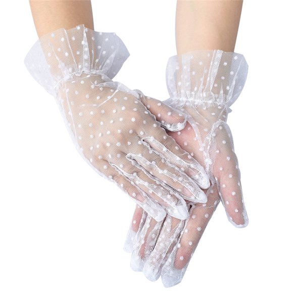 Women Lace Glove Short Lace Glove Floral Courtesy Lace Glove For Wedding Tea 1950's Party