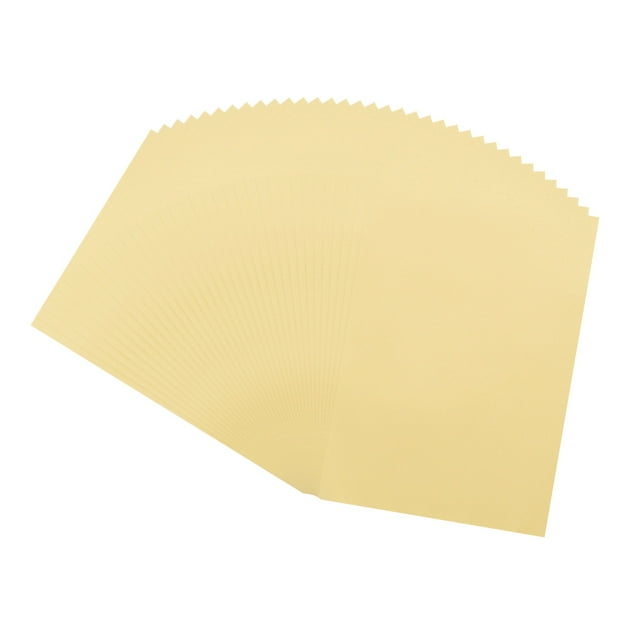 Papel de Vellón de Colores Uxcell, 50 Hojas Doradas 5" x 7" Papel de Vellón Imprimible