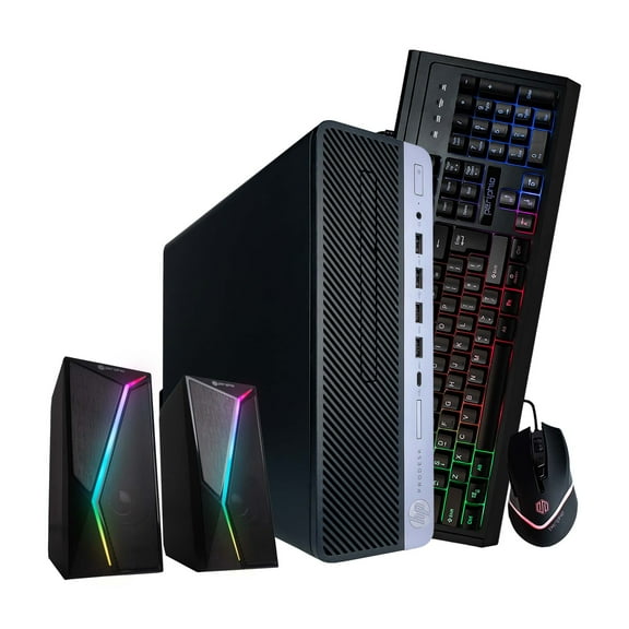 Restored HP ProDesk 400 G6 Desktop PC, Intel Core i5 3.2GHz, 16GB RAM, 250GB NVMe   500GB SSD, Win 11 Pro, WiFi, BT, Gaming KBM, RGB Speakers – Blair Tech (Refurbished)