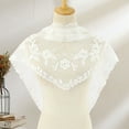 thumbnail image 5 of KMYY Triangle Scarf Lace Satin Shawl Scarf Hollow Embroidery Flower Pattern Beach Sun Protection Shawl Women Daily Wear, 5 of 8