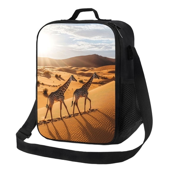 Giraffe Lunch Bag Reusable Lunch Box Insulated Tote Bag with Adjustable Shoulder Strap