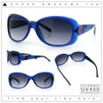 thumbnail image 2 of Kids Size Girls Classic 90s Designer Style Wrap Rounded Rectangle Sunglasses Blue - Smoke, 2 of 8