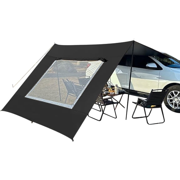 Car Awning Portable Heavy Duty Canopy, SUV Tailgate Tent Car Side Awning for Vehicle, Truck, RV, Outdoor Fishing, Hiking, Picnic, Beach and Yard