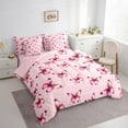 thumbnail image 3 of jejeloiu Cute Butterflies 7-Piece Bedding Comforter Set,Cartoon Butterfly King Bedding Sets,Girls Pink Bed Sheets For Princess,Super Cozy Room Decor Reversible, 3 of 8