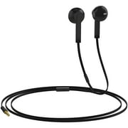 Headphones - In-Ear HD Stereo Noise Isolating Sweatproof Sport Earphones Earbuds Flat Wired Compatible Microphone and Remote with Apple/Android, Black