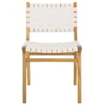 thumbnail image 4 of SAFAVIEH Taika Woven Leather Dining Chair, White/Natural, Set of 2, 4 of 13