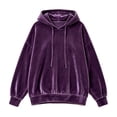 thumbnail image 4 of SUXIAN Womens Hooded Sweatshirt Velvet Cozy Relaxed Fit Long Sleeve Pullover Hoodie Women M, 4 of 4
