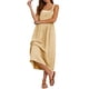 thumbnail image 5 of Trajes Cómodos para las Mujeres Lino de Ajuste Suelto Vestido de Playa con Correa de Espagueti de Línea a con Bolsillos para las Vacaciones, 5 of 8