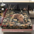 thumbnail image 4 of Xoenoiee Horse Daisy Flower Pattern 3 Pieces Fitted Sheet Set with 2 Pillowcases, Soft Microfiber Wrinkle-Free Bed Sheets with Elastic Band for Bedroom Decor, King Size, 4 of 7