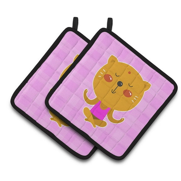 Caroline's Treasures Yoga Cat Pair of Pot Holders