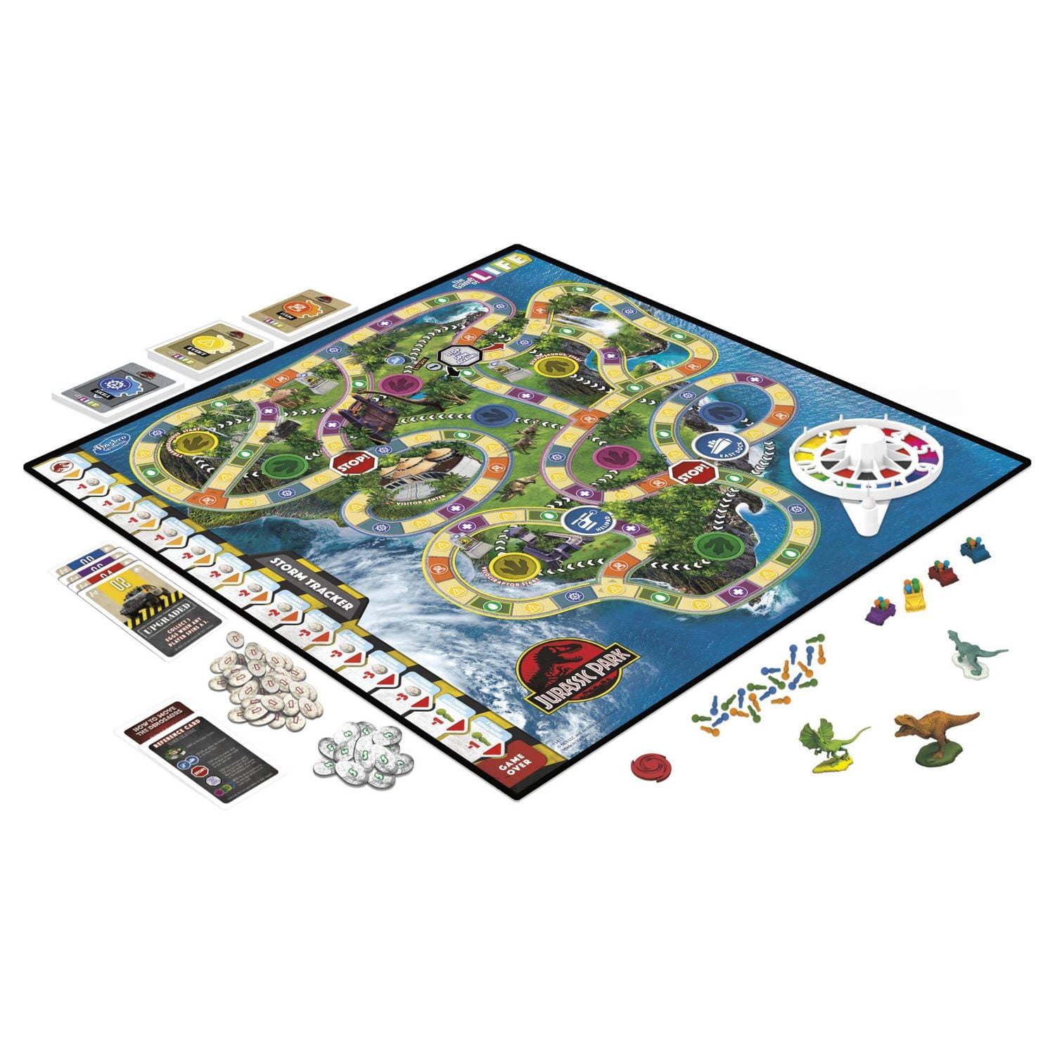 Destins Le jeu de la vie, édition Jurassic Park, jeu de plateau pour enfants inspiré du film original, dès 8 ans,