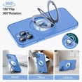thumbnail image 4 of for iPhone 14 Pro Case, Magnetic with Stand Ring, [Compatible with Magsafe] [Camera Protection] MIL-Grade Shockproof with Matte Hard Back, Full Protective Holder Case for 14 Pro-Blue, 4 of 14