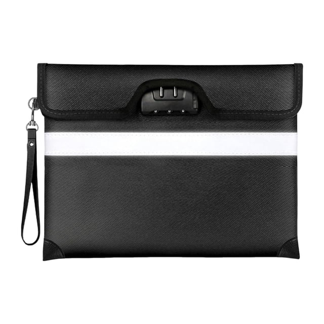 Abbracc Sac à Main Verrouillable Résistant au Feu Sac de Rangement Noir