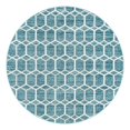 thumbnail image 3 of Unique Loom Matrix Trellis Collection Area Rug - Tile (8' Round Blue/Ivory), 3 of 7