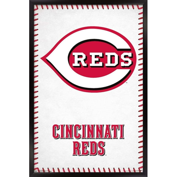 MLB Cincinnati Reds - Logo 17 Wall Poster, 14.725" x 22.375", Framed