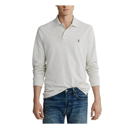 POLO RALPH LAUREN Mens White Long Sleeve Classic Fit Mesh Polo XXL