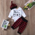 thumbnail image 2 of Newborn Baby Kids Boy Girl Baby Bear Romper Tops Jumpsuit Red Plaid Pants Fashion Clothes Outfits, 2 of 8