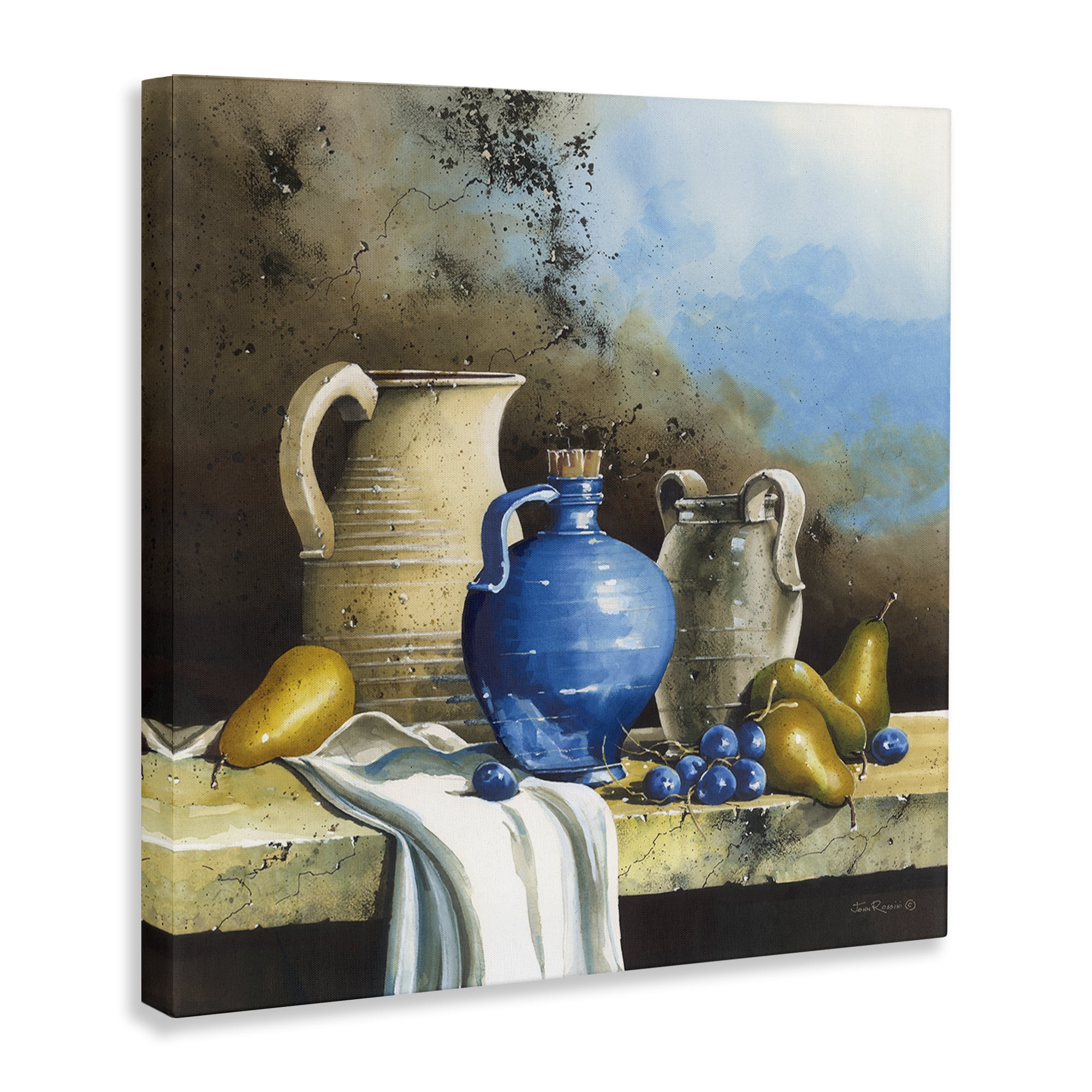Stupell Industries Country Vineyard Still Life Food & Beverage Painting Wrapped Canvas Art Print Wall Art, 36 x 36
