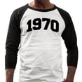thumbnail image 2 of 1970 College Style Three-Quarter Raglan Sleeve Baseball Shirt Unisex Medium White/Black, 2 of 5