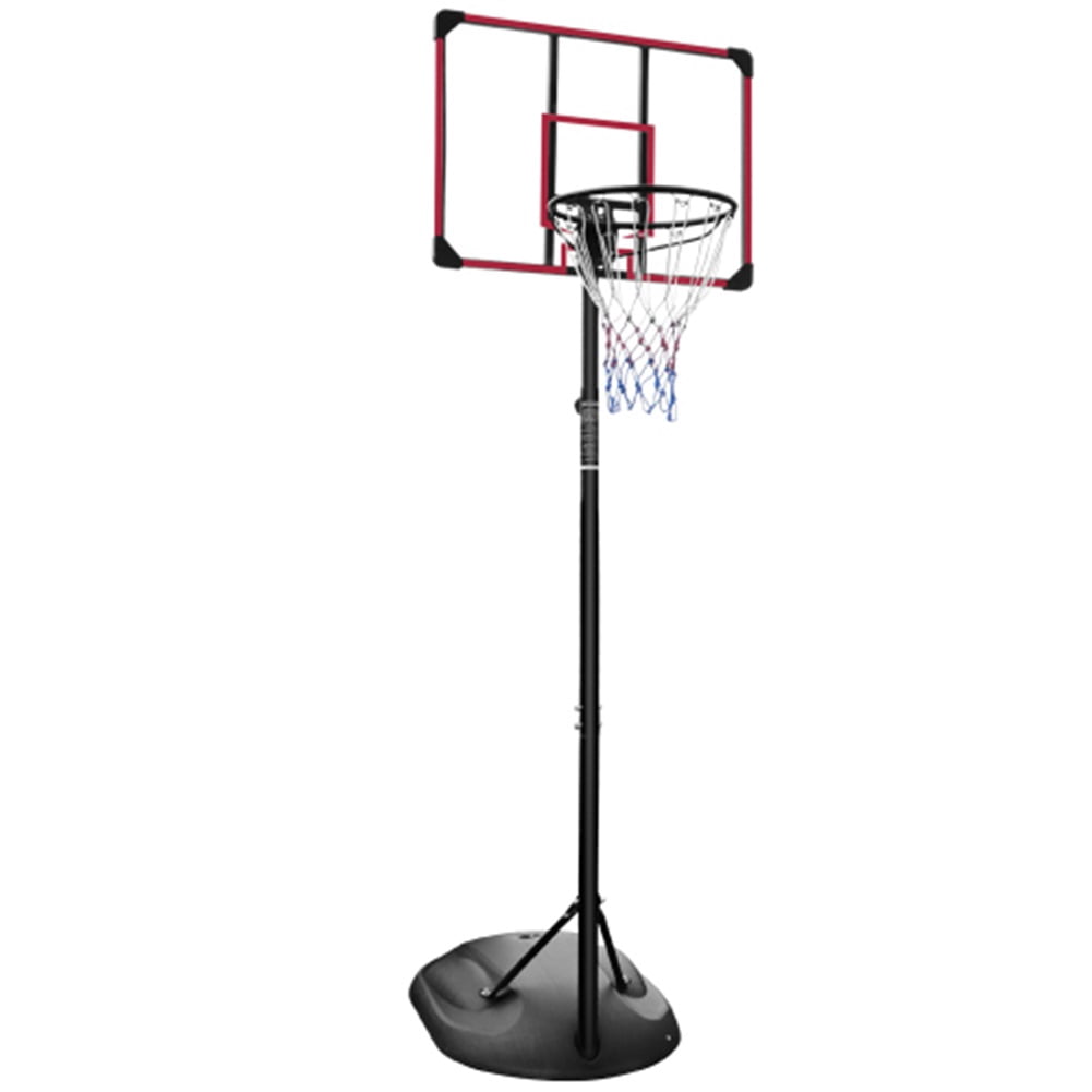 Portable Basketball Hoop Outdoor With 32" Backboard, 7.5-9.2FT Height Adjustable Basketball Goal System With Portable Wheels For Driveway Backyard