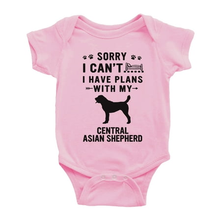 

Sorry I Can t I Have Plans With My Central Asian Shepherd Love Pet Dog Cute Baby Jumpsuits (Pink 12-18 Months)