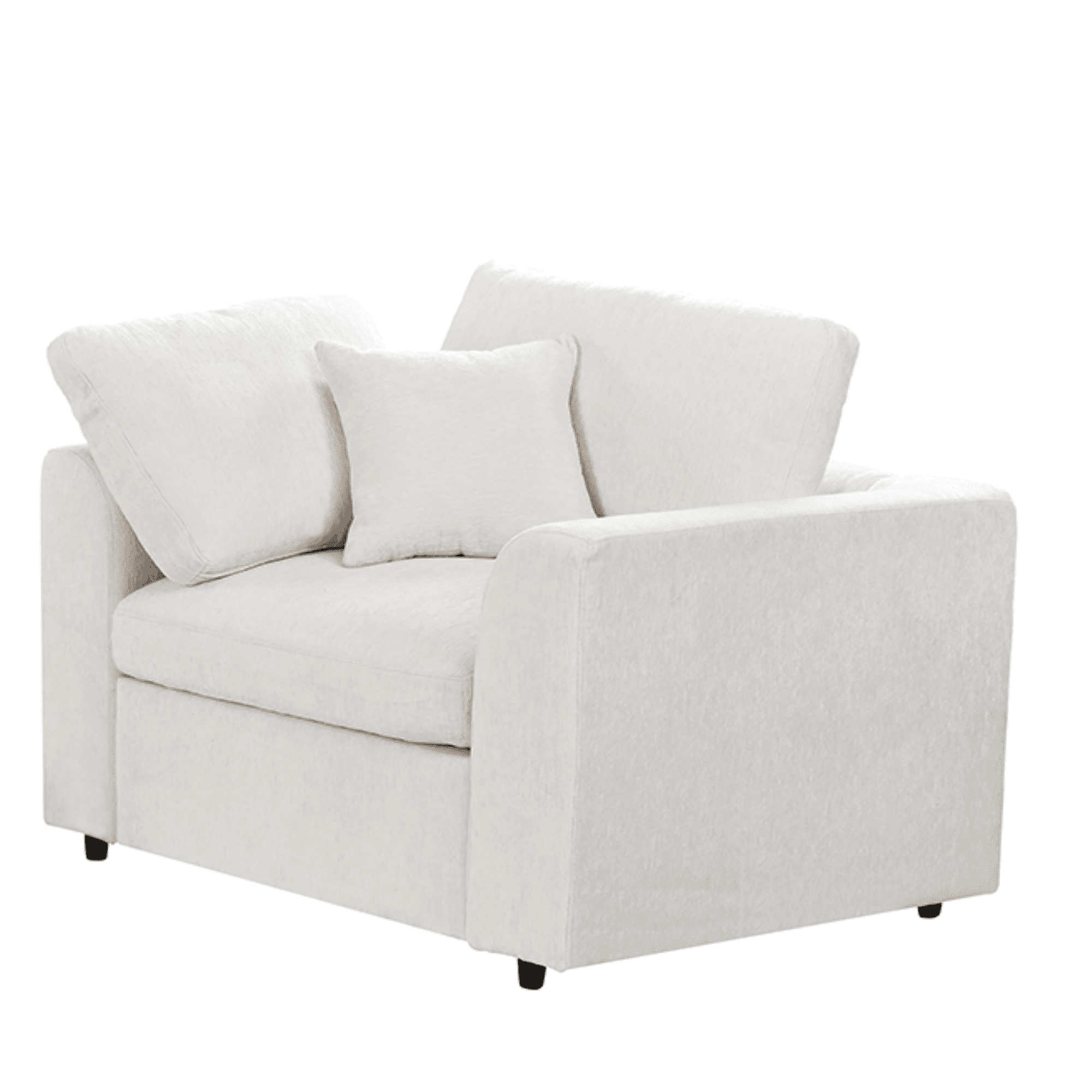 44.1" Accent Chair with Ottoman, Modern Lounge Chair Comfy Armchair with Throw Pillow