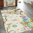 thumbnail image 3 of Happy Easter Area Rugs 4x6ft Bunny Floral Egg Trees Butterfly Spring Rustic Floor Rug Non Slip Low Pile Ultra Soft Carpet for Entryway Indoor Bedroom Dining Room Under Table, 3 of 9
