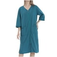 Abomasnow Deals of Today Women's Short Sleeve Zip Front Knit Nightgowns ...