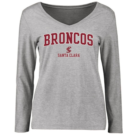 Women's Ash Santa Clara Broncos Proud Mascot Long Sleeve T-Shirt