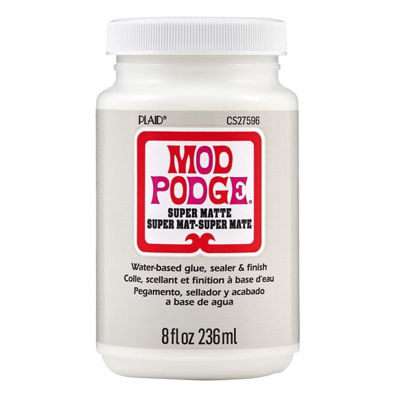 Mod Podge Super Matte Premium Pegamento sellador y acabado todo en uno 8 fl oz CS27596 Transparente