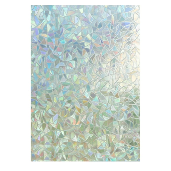 CASAFUN Window Privacy PVC Film, 3D Decorative Stained Glass Window Film, Static Cling Door Window Covering Removable Window Sticker Window Vinyl, Sun Blocking Glue Free, Crystal Icicles