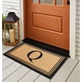 thumbnail image 3 of A1HC Black/Beige 18 in x 30 in Front Door Mat Coir PVC Classic Border Entryway Mat Heavy Duty Boot Scrapper Monogrammed Doormat, 3 of 7