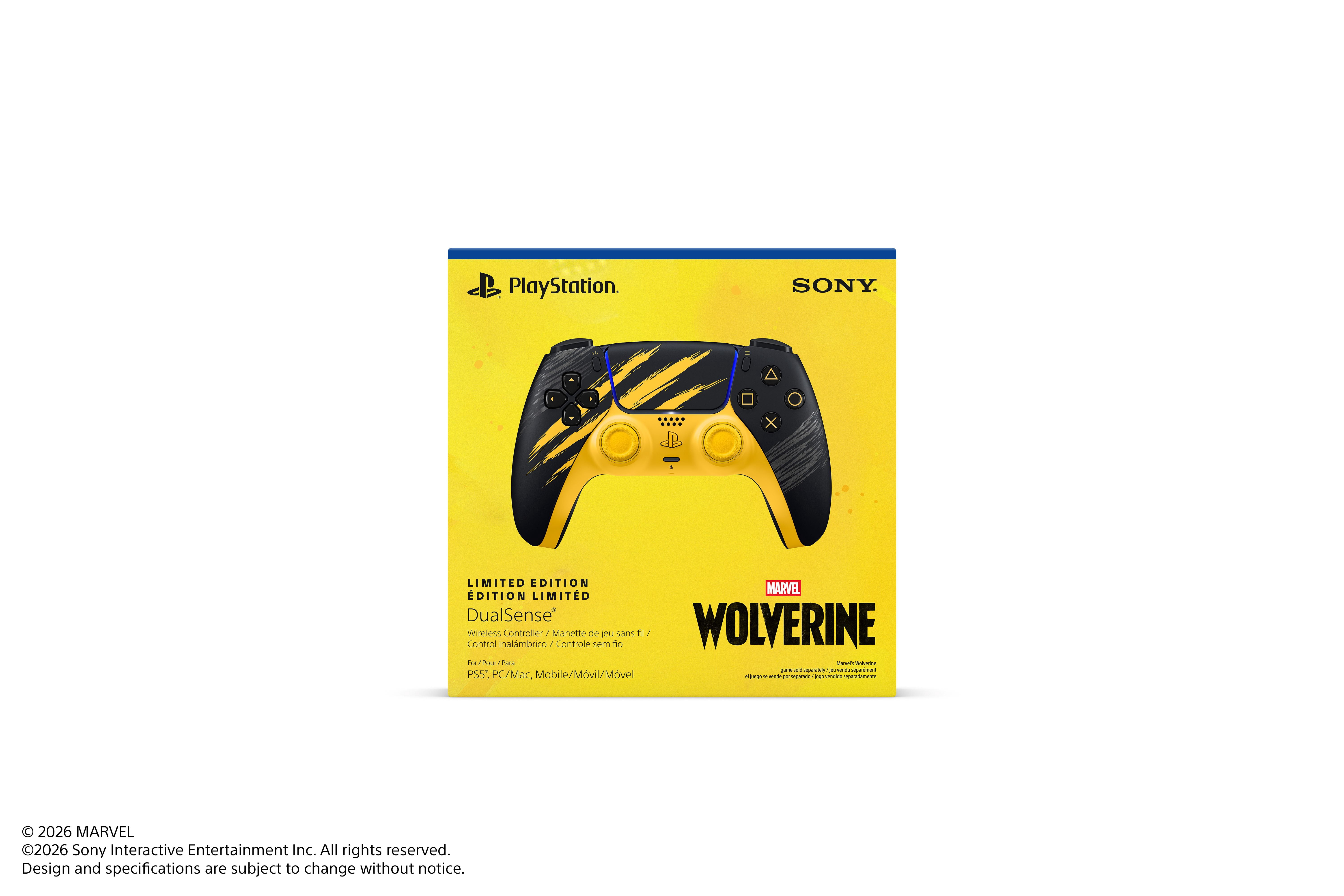 DualSense® Wireless Controller – Marvel’s Wolverine Battle Yellow Limited Edition