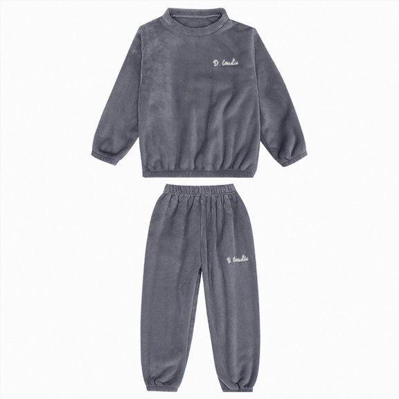 WUANDIXFA Toddler Boys or Girls Cotton Snug Fit Long Sleeve Pajama Top and Pants Set Boys Cotton Pajama Sets,Grey,6-7 Years