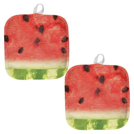 

Watermelon Seeds Summer All Over Pot Holder (Set of 2)