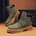 thumbnail image 5 of RotHome Men’s Chukka Ankle Boots Leather Lace-up Platform Chunky Heel Combat Style Non-Slip Treaded Lug Sole Casual Business Work Boot, 5 of 6
