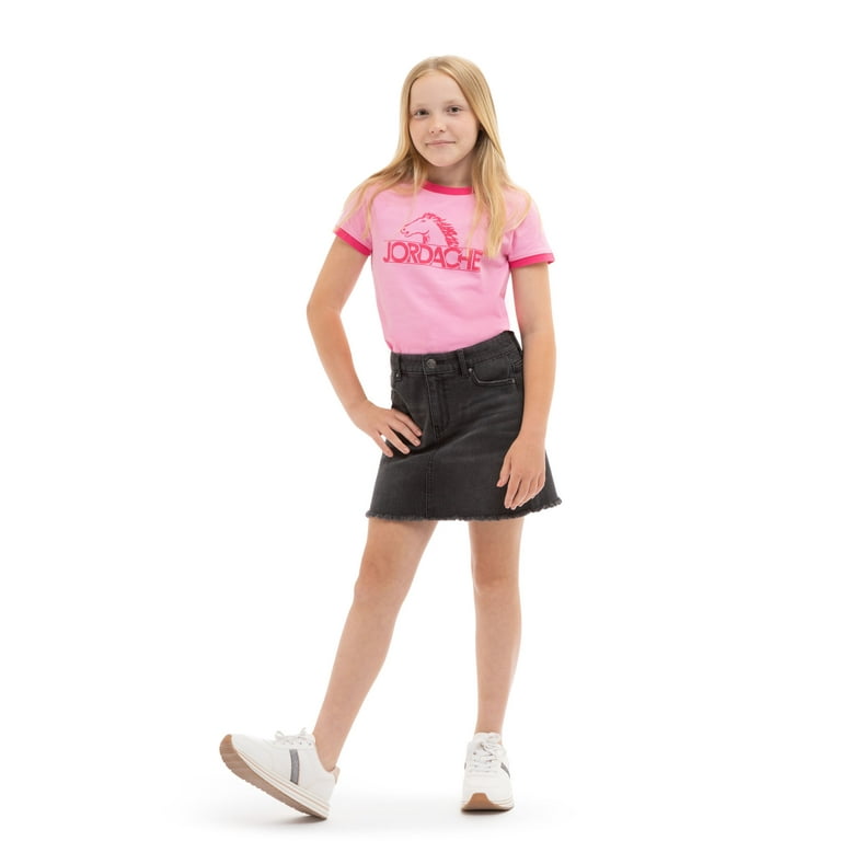 Pink denim top skirt xxl
