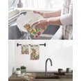 thumbnail image 5 of Easter Kitchen Dish Towels for Drying Dishes Set of 4, Spring Watercolor Bunny Eggs Flower Leaf Beige Waffle Weave Microfiber Hand Tea Bathroom Towels Quick Dry & Absorbent Towel 12x12, 5 of 7