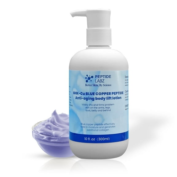GHK-Cu Copper Peptide Body Lotion - Anti Aging - Skin Tightening - Anti Wrinkle 10 fl oz