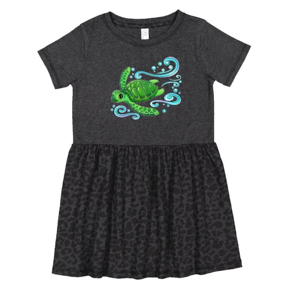 Inktastic Sea Turtle Swimming Girls Toddler Dress