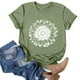 thumbnail image 2 of Gibobby Playera Corte clásico para Mujer Mujeres Casual Girasol Impresión Mangas Cuello Redondo Camiseta Suelta Blusa Tops(Verde,CH), 2 of 4