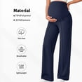 thumbnail image 6 of Audhol Maternity Yoga Pants Pregnancy Wide Leg Leisure Pants with Soft Elastic Pockets Breathable Maternity Waist Support Stretchy Yoga Leggings Pregnancy Pants Navy S, 6 of 8