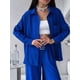 thumbnail image 4 of Conjuntos Casuales de Mujer para Estar en Casa, Camisas de Larga con Botones y Pantalones de Pierna , Chándal Azul M, 4 of 8