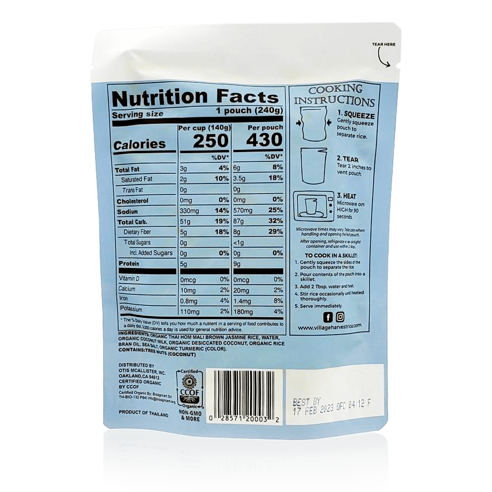 (6 Case)Village Harvest - Rice Coconut Tumerc Peach , 8.5 oz.